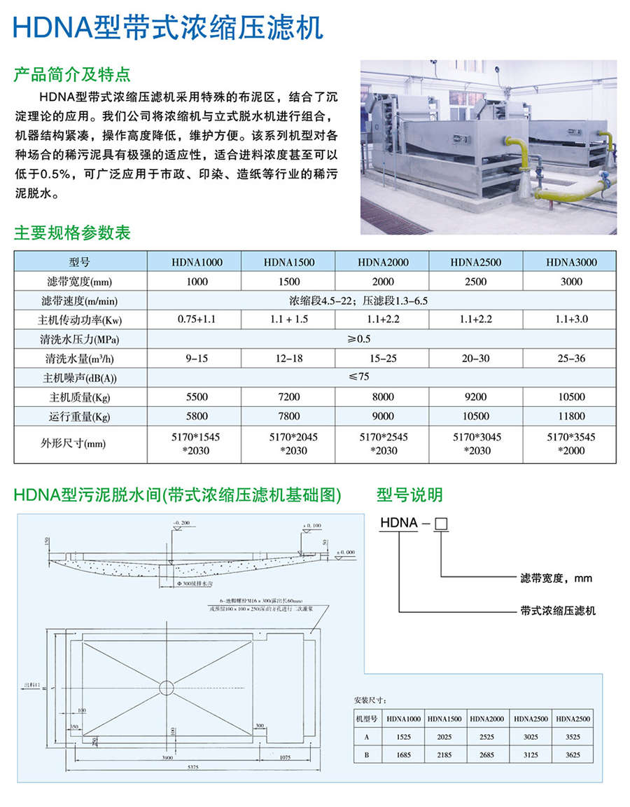HDNA型带式浓缩压滤机