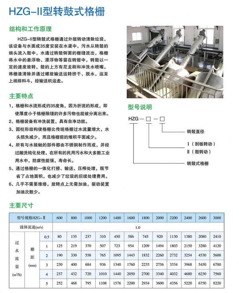HZG-II型转鼓式格栅